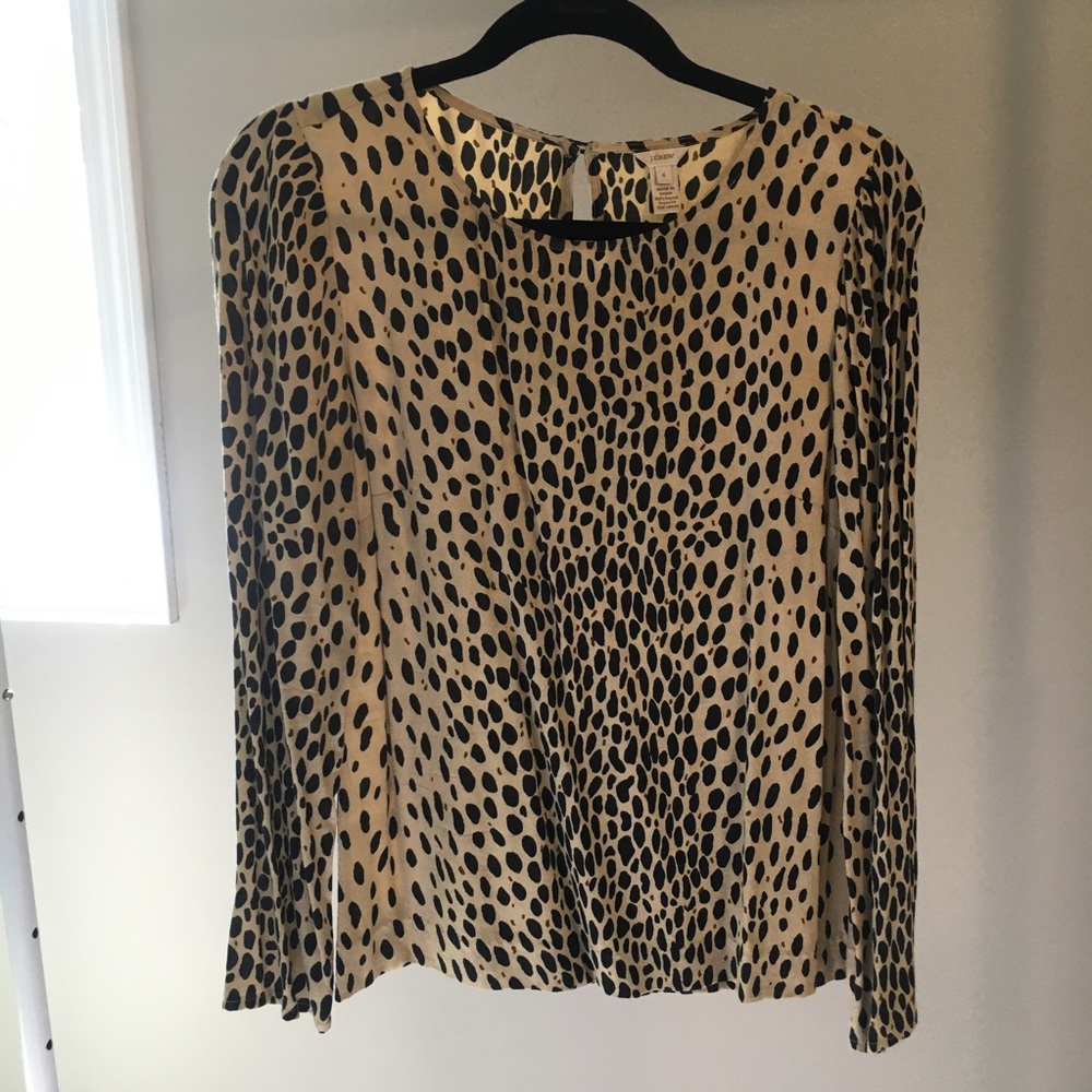 J. Crew Leopard Print Blouse Size 6
